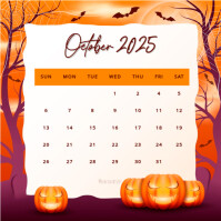 october halloween calendar Instagram-opslag template