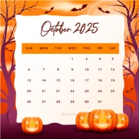 october halloween calendar Wpis na Instagrama template