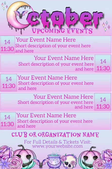 October Calendar by Paula Template | PosterMyWall