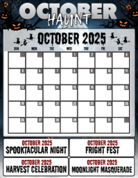 October Haunt Halloween Event Calendar Pamflet (VSA Brief) template