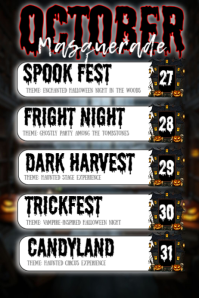 October Horror Week Celebration Poster template