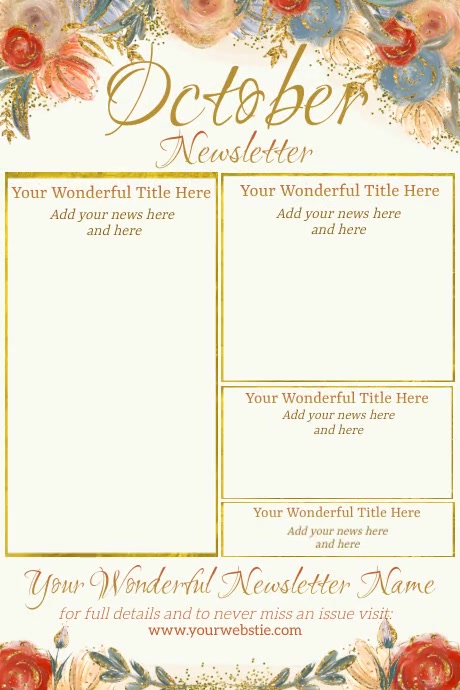 October Monthly Newsletter Template | PosterMyWall