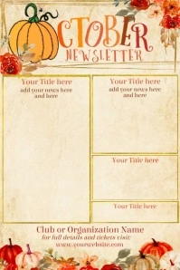 October Newsletter by Paula Póster template