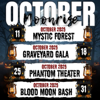 October Moonrise Halloween Lineup Poster template
