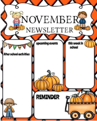 October News letter flyer Instagram Portrait template