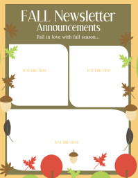 Белый Fall Newsletter Ulotka Template