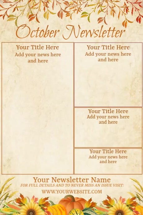 October Newsletter by Paula Poster template