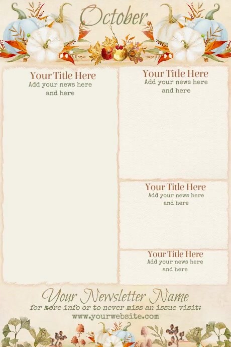 Sample October Newsletter October Newsletter by Paula Template | PosterMyWall