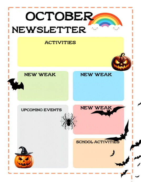 October newsletter flyer template