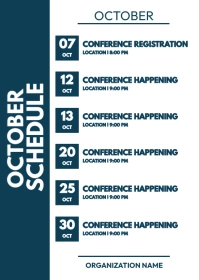 OCTOBER SCHEDULE TEMPLATE A6