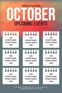 October Upcoming Event Flyer Poster template