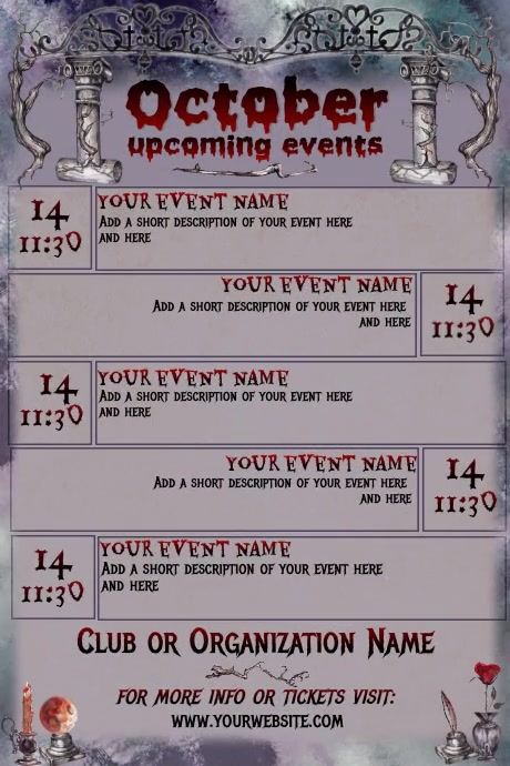 October Calendar by Paula Template | PosterMyWall