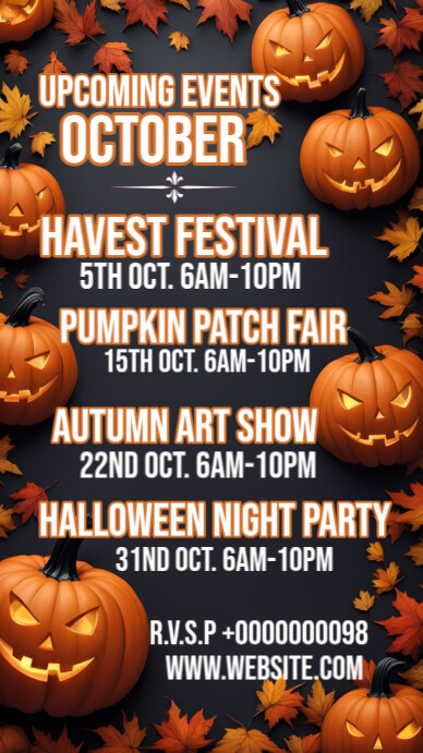 October upcoming events Template | PosterMyWall