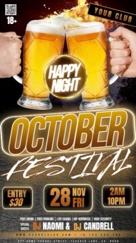 Brązowy October Festival Party Instagram Story Template