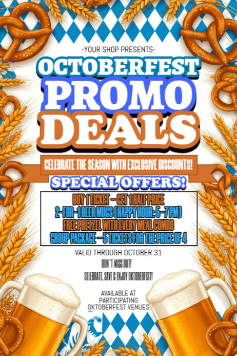 Octoborfest Promo Deal Template | PosterMyWall