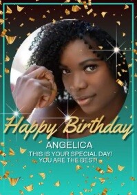 of flyer poster video happy birthday A4 template