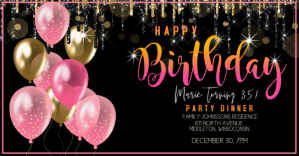 Black Birthday Party Imagem partilhada do Facebook Template