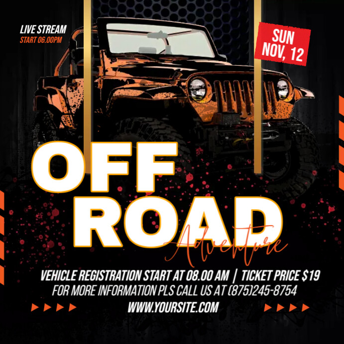 Plantilla de Off Road Car Adventure Ads | PosterMyWall