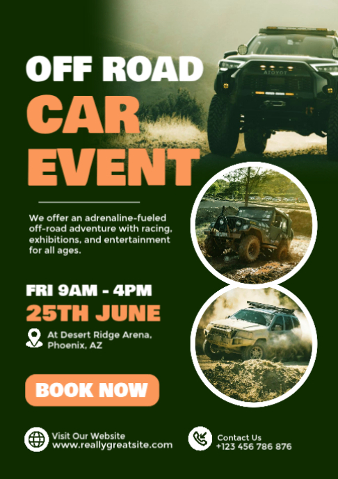 Modèle Off Road Car Event — 4x4 Adventure & Rally Promotion Poster ...