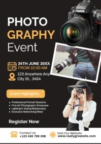 Photography Event Poster Template – Professional Photo Exhibition & Workshop A2