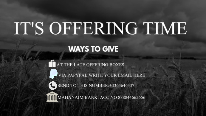 Church Offering Digital Display Template | PosterMyWall