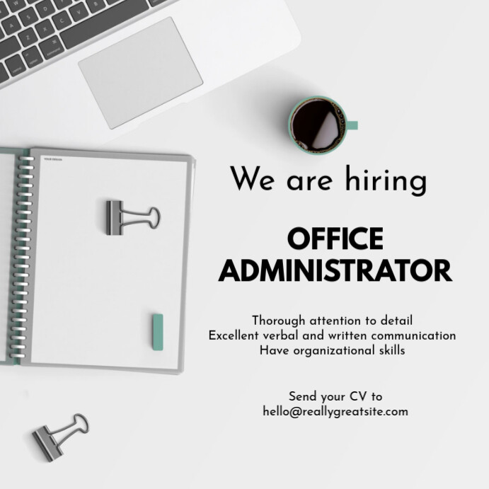 Office administrator flyer Post Instagram template
