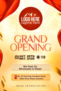 OFFICE BUISNESS GRAND OPENING ANNOUNCEMENT FLYER POSTER Póster template