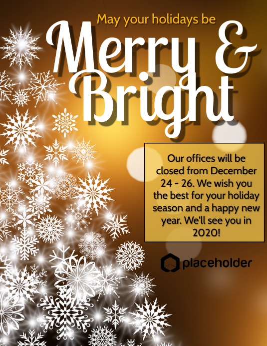 Labace Office Closed For Holiday Sign Template