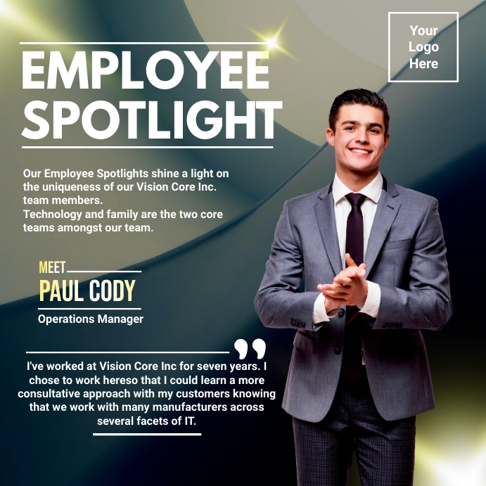 Office Employee Spotlight Template โพสต์บน Instagram