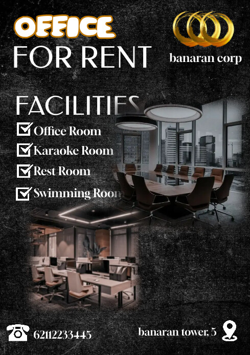 Office For Rent Poster Office For Rent Template | PosterMyWall
