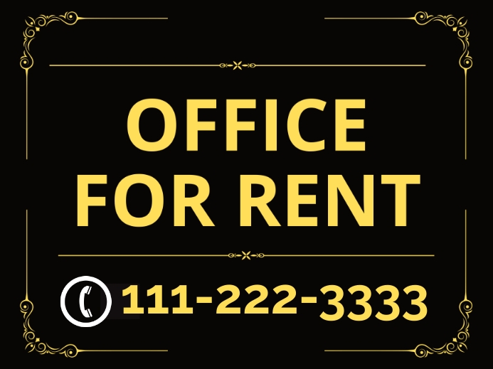 Office for Rent Sign Template | PosterMyWall