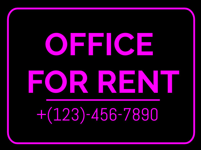 Office For Rent Yard Sign Template | PosterMyWall