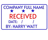 Office Received Stamp – Customizable Date/Message, Self-Inking Rubber Stamp Persegi Panjang Sedang template