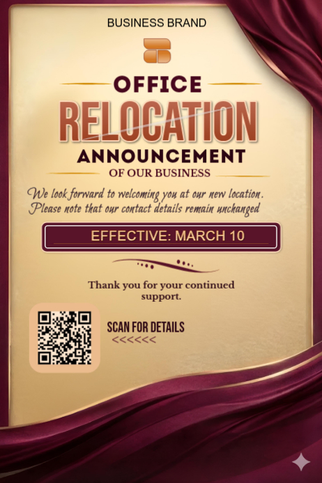 Printer Relocation Poster Office Relocation Announcement Poster | Business Address Change ...