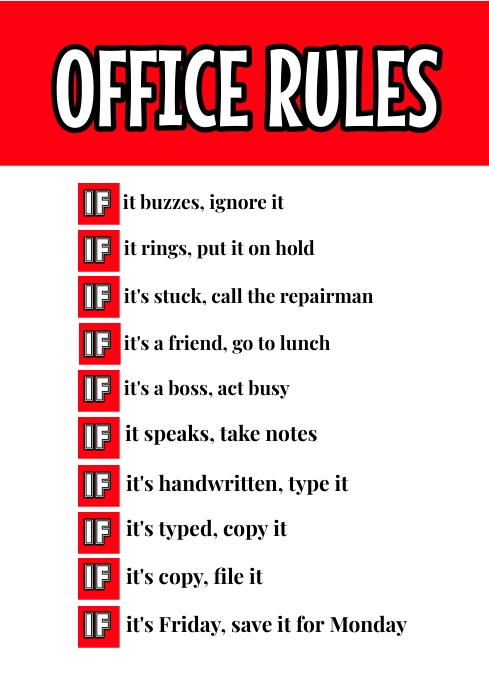 Copy of Office Rules Funny Signage Sign | PosterMyWall