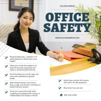 Office Safety Guidelines Square Image Instagram Post template