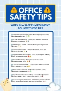 Office Safety Tips Poster template