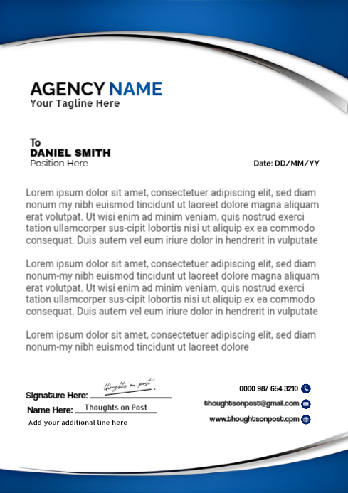 White Business Letter A4 Template | PosterMyWall