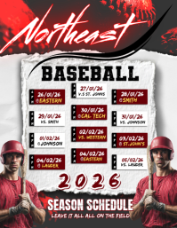 Official Northeast baseball season schedule 传单(美国信函) template