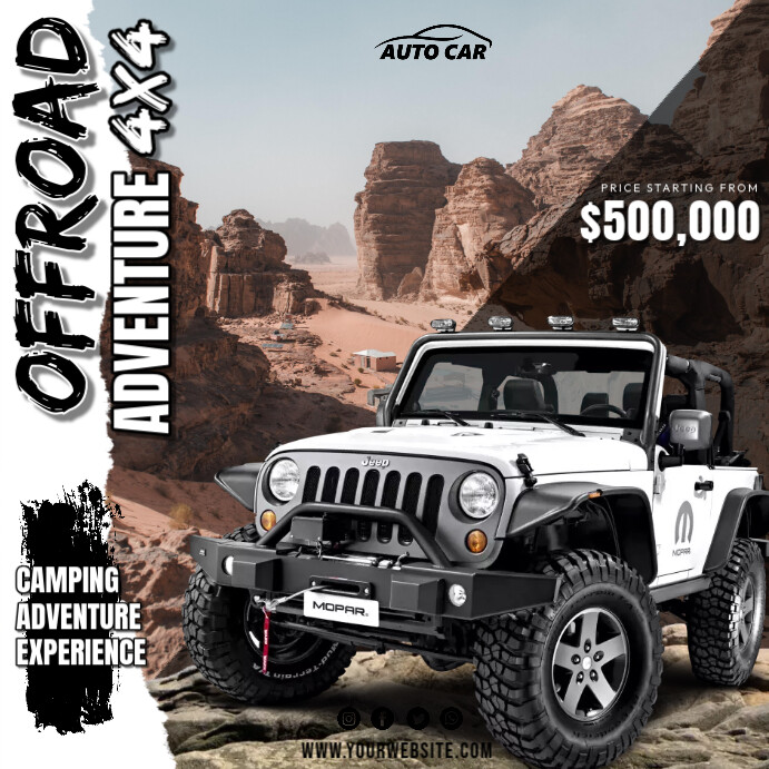 Offroad 4x4 Adventure Ads Publicação no Instagram template