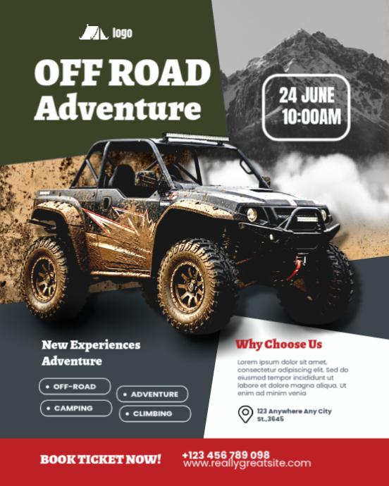 Copy of Offroad Adventure Poster — Outdoor Trail Event Flyer | Editable ...