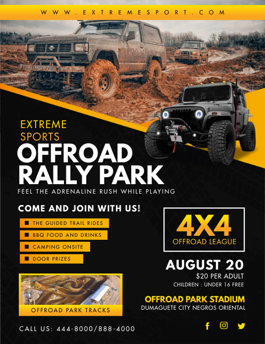 Offroad Car Rally Park Flyer Template | PosterMyWall