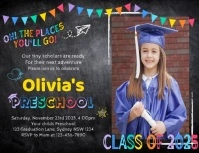Oh the places you will go Preschool Graduation Volante (Carta US) template