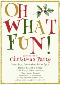 Oh What Fun! House Party Invitation A6 template