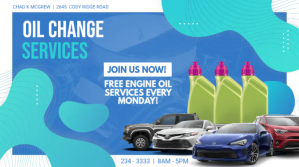 Oil Change Service Digital Display Ad template