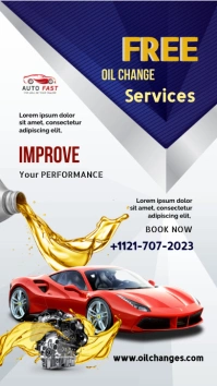 Oil Change Services POSTER template Digital Display (9:16)