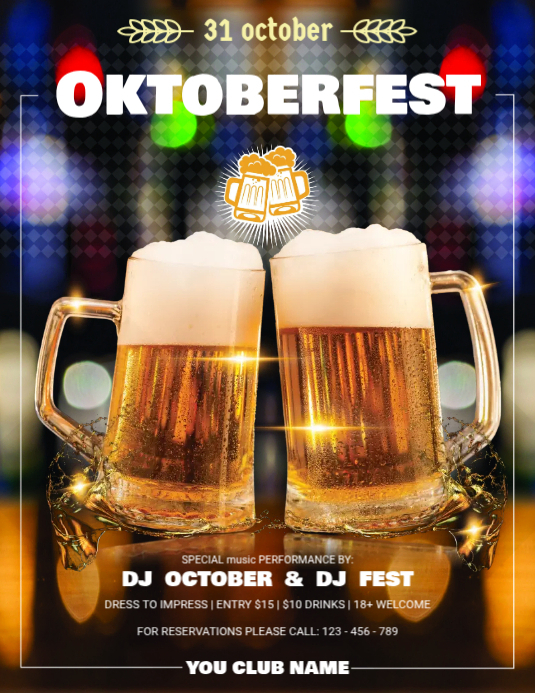 Oktober Fest Festival Party Flyer Template | PosterMyWall