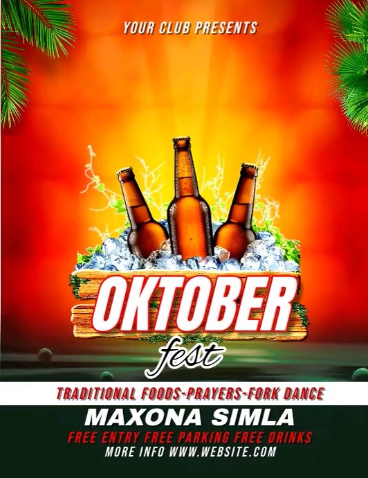 OKTOBER FEST FLYER Folheto (US Letter) template