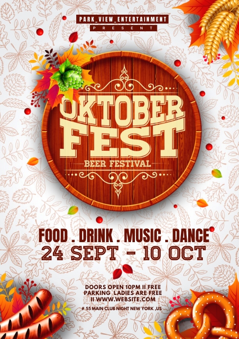 Octfest Oktober Fest flyer design Template | PosterMyWall
