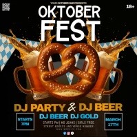 Czarny Oktoberfest Party Quadrado Template